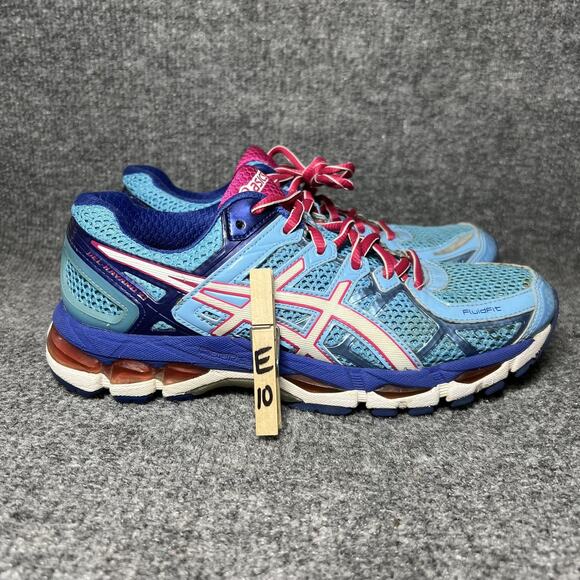 ASICS GEL-Kayano 21 Running Shoes Womens Size 7.5 Blue Pink T4L7N Stability - Picture 9 of 9
